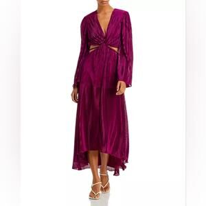 RTR Ramy Brook Kimberly dress sz Medium m 6-8 pleated cut out long dress maxi